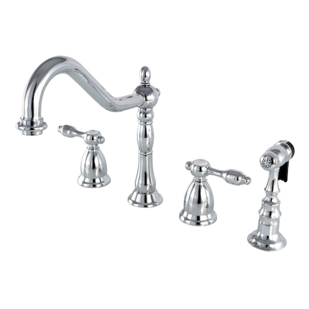 Kingston Brass KS1791TALBS Widespread Kitchen Faucet, Polished Chrome KS1791TALBS
